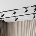 Black Track Mounted Downlights And Spotlights For Modern Interior Ceiling Design