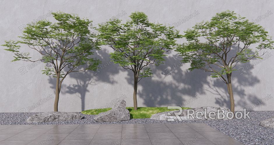 Modern Tree Landscape Tree Arbor Stone Landscape Stone model