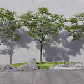 Modern Tree Landscape Tree Arbor Stone Landscape Stone 3d model