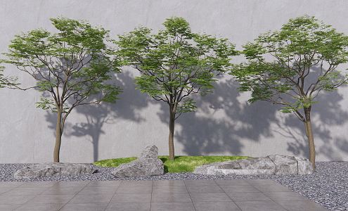 Modern Tree Landscape Tree Arbor Stone Landscape Stone 3d model