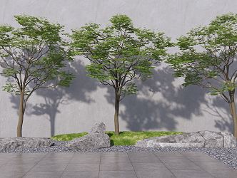 Modern Tree Landscape Tree Arbor Stone Landscape Stone 3d model