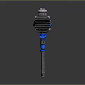 Mechanical Weapon With Blue And Silver Metal Structure And Tactical Mechanical Design Components 3d model