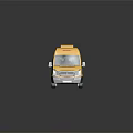 Yellow DHL Delivery Van With Red Logo On Reflective Surface