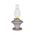 Classic Candle Lamp With Transparent Glass Shade White Base And Golden Accents