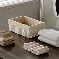 Towel Storage Box Woven Storage Basket Organize Storage Basket Desktop Rattan Basket Storage Basket 3d model