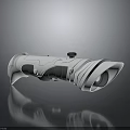 Modern Tactical Weapon Featuring Sleek White Design And 3D Rendered Scope Details