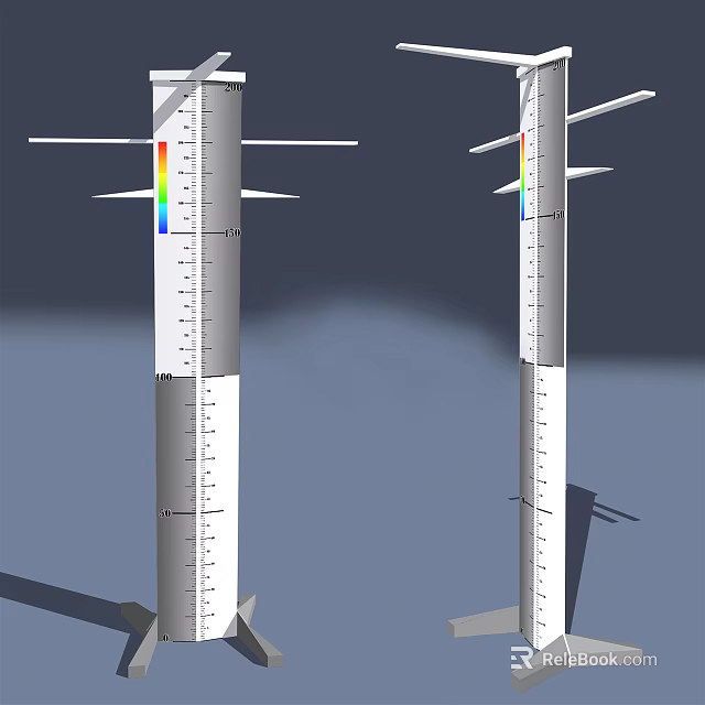 Double Tall Precision Metal Measuring Tools With Scale And Colorful Indicator 3d model 