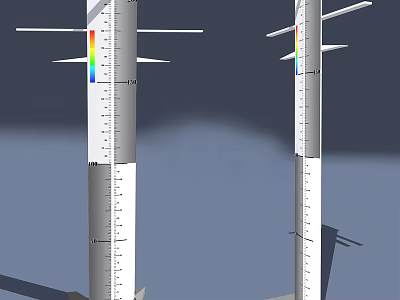 Double Tall Precision Metal Measuring Tools With Scale And Colorful Indicator 3d model