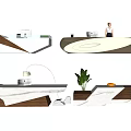 Modern Reception Desk Front Desk 3d model