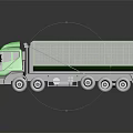 Green Heavy Duty Dump Truck With Open Cargo Bed And Multiple Wheels