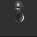 3D Human Head And Neck Model With Smooth Surface On Black Background