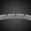 Gray Curved Road Infrastructure Component For Drainage And Curb Applications