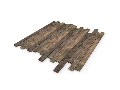 Rustic Wooden Pallet Furniture With Natural Brown Slats For Home Decor Use 3d model