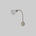 Modern Wall Lamp With Adjustable Metal Arm And White Glass Shade