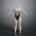 Fashionable Bodysuit In Silver Gold Black Design Displayed On Mannequin