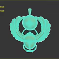 Golden Scarab Pendant with Winged Design and Round Top Fashion Jewelry Accessory