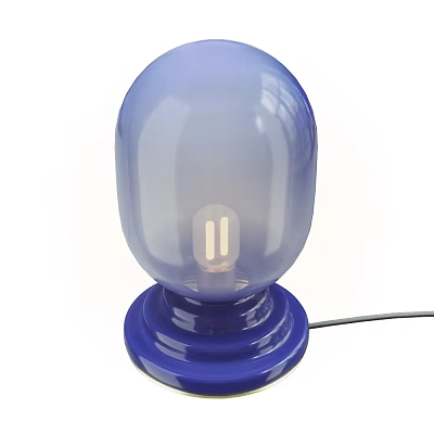 Modern Blue Table Lamp With Translucent Shade And Sturdy Base For Home Decor 3d model