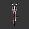 Pink City Bicycle With Brown Seat Front Wire Basket And White Spokes