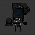 Professional Black Video Camera With Large Lens Control Panel And Handle