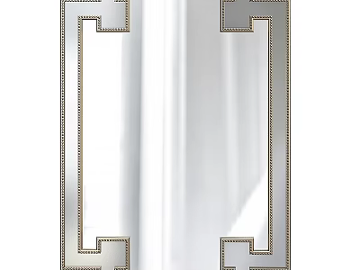 Elegant Decorative Wall Mirror Featuring Geometric Metal Frame For Home Decor 3d model