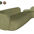 Modern Green Sectional Sofa with Curved Design and Three Color Options