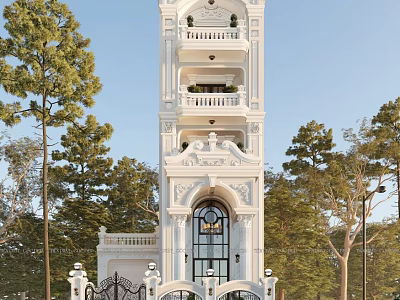 European-style single-family villa 3d model