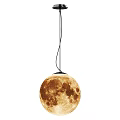 Moon Shaped Spherical Pendant Lights with White and Gold Decorative Design