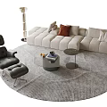 Sofa Coffee Table Combination Coffee Table Type Sofa Leisure Chair Floor Lamp 3d model