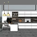 Modern Kitchen Interior Design With White Cabinets Island Counter And Gold Pendant Lights
