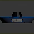 Blue Circular Metal Structure With Rustic Edges And Black Cone Top