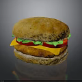 Delicious Hamburger With Golden Bun Fresh Lettuce Tomato Cheese And Juicy Patty