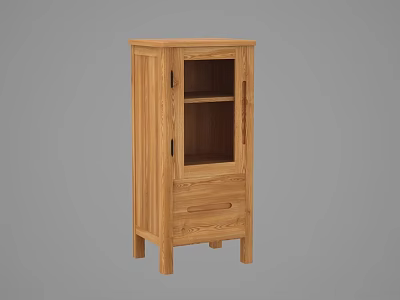 Wooden Wine Cabinet with Glass Door and Drawer Modern Design for Home Storage 3d model