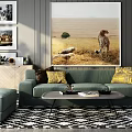 Modern sofa and coffee table combination 3d model