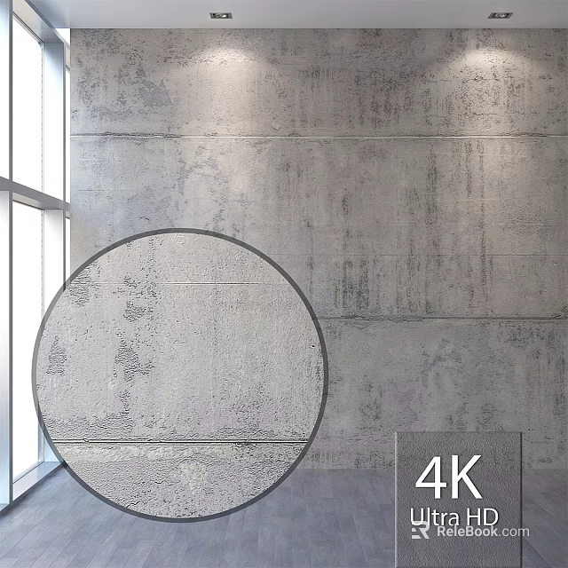 Modern Circular Component Design On Textured Concrete Wall With 4K Detail 3d model