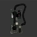 Vintage Green Portable Telephone With Black Handset Coiled Cord And Hanging Tag