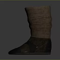 Brown High Top Boots With Wrinkled Shaft Design And Dark Leather Upper For Casual Wear