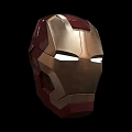 Game And Movie Character Iron Man Helmet With Glowing Eyes And Metallic Texture