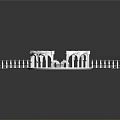 White Detailed Circular Decorative Structure With Arches And Railings Design