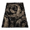 Square Fluffy Light Gray Carpet with Soft Shaggy Texture for Home Decor