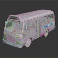 Silver Modern Van With Green Top Sign Blue Side Graphics And Reflective Surface