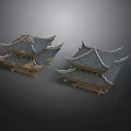 Traditional Chinese Architecture With Multi Layered Roof Overhanging Eaves And Wooden Structure