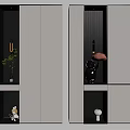 Modern White Shoe Cabinet Design With Storage Shelves And Decorative Elements 3d model