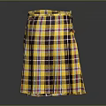 Yellow Purple White Plaid Kitchen Apron With Red Decorative Buttons