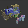 Industrial Equipment Crawler Type Bulldozer with Metal Drums and Construction Elements