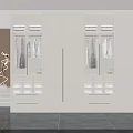 Modern White Built in Wardrobe With Glass Doors Hanging Area And Drawers