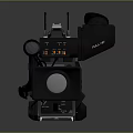 Professional Black Video Camera with Antenna and High Definition Lens Modern Electronic Device