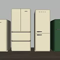 Smeg Fridge Freezers in White and Green Various Sizes Showroom
