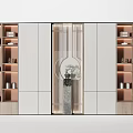 Elegant Modern Wooden Decorative Cabinet With Glass Doors And Storage Ornaments