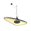 Sleek Modern Black Pendant Light With Unique Hanging Structure And Broad Base Design 3d model