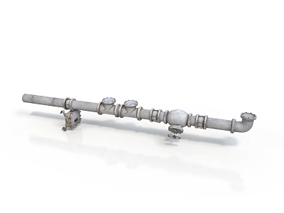 Industrial Equipment Pipeline System With Valves Flanges Metal Fittings And Connections 3d model
